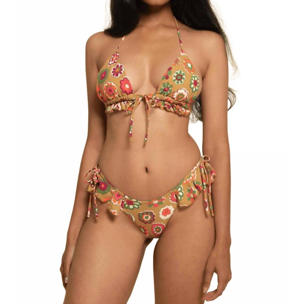 NEW MONTCE uno ruffle bows bikini bottom in mazzy floral